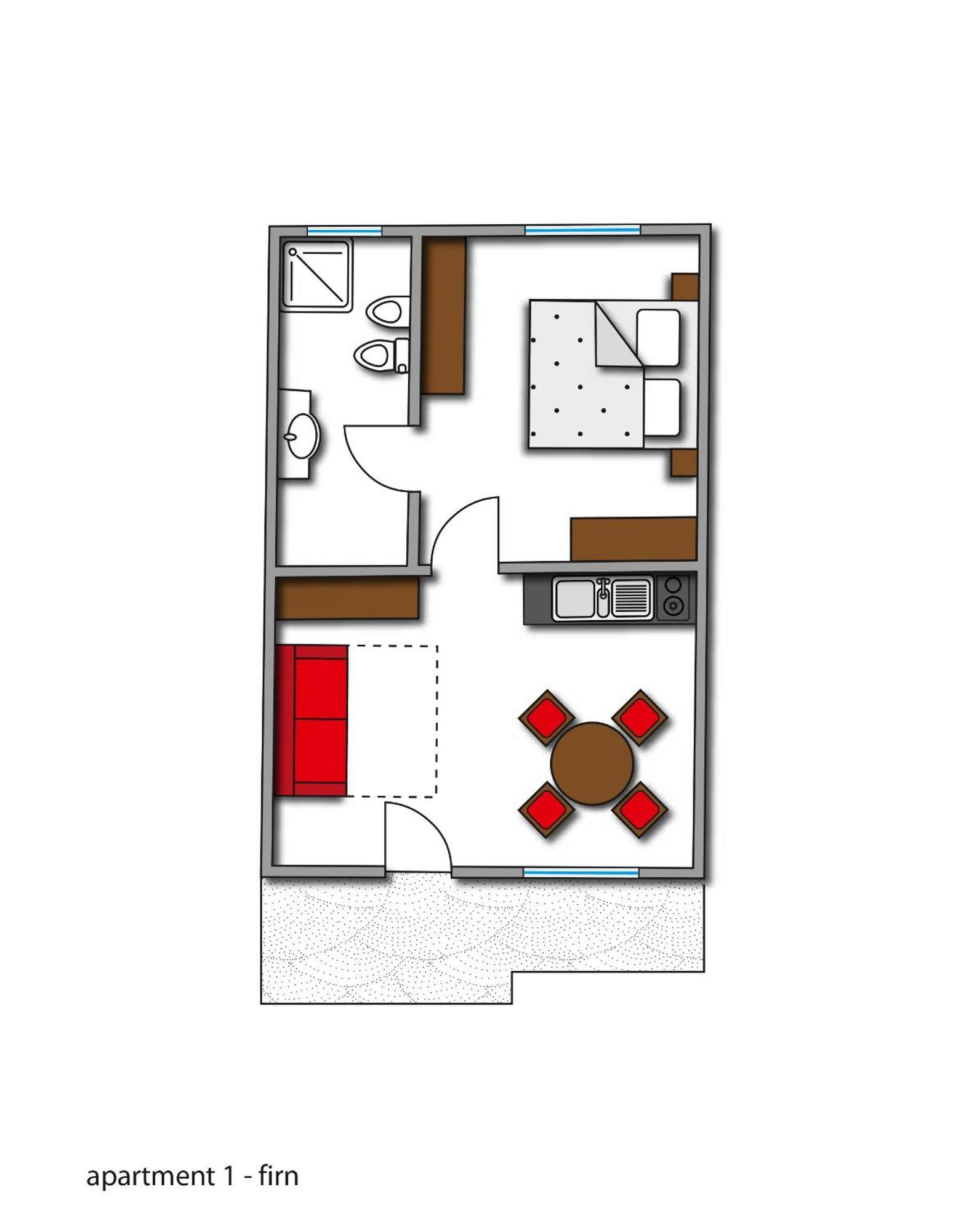 Apartment ohne Balkon