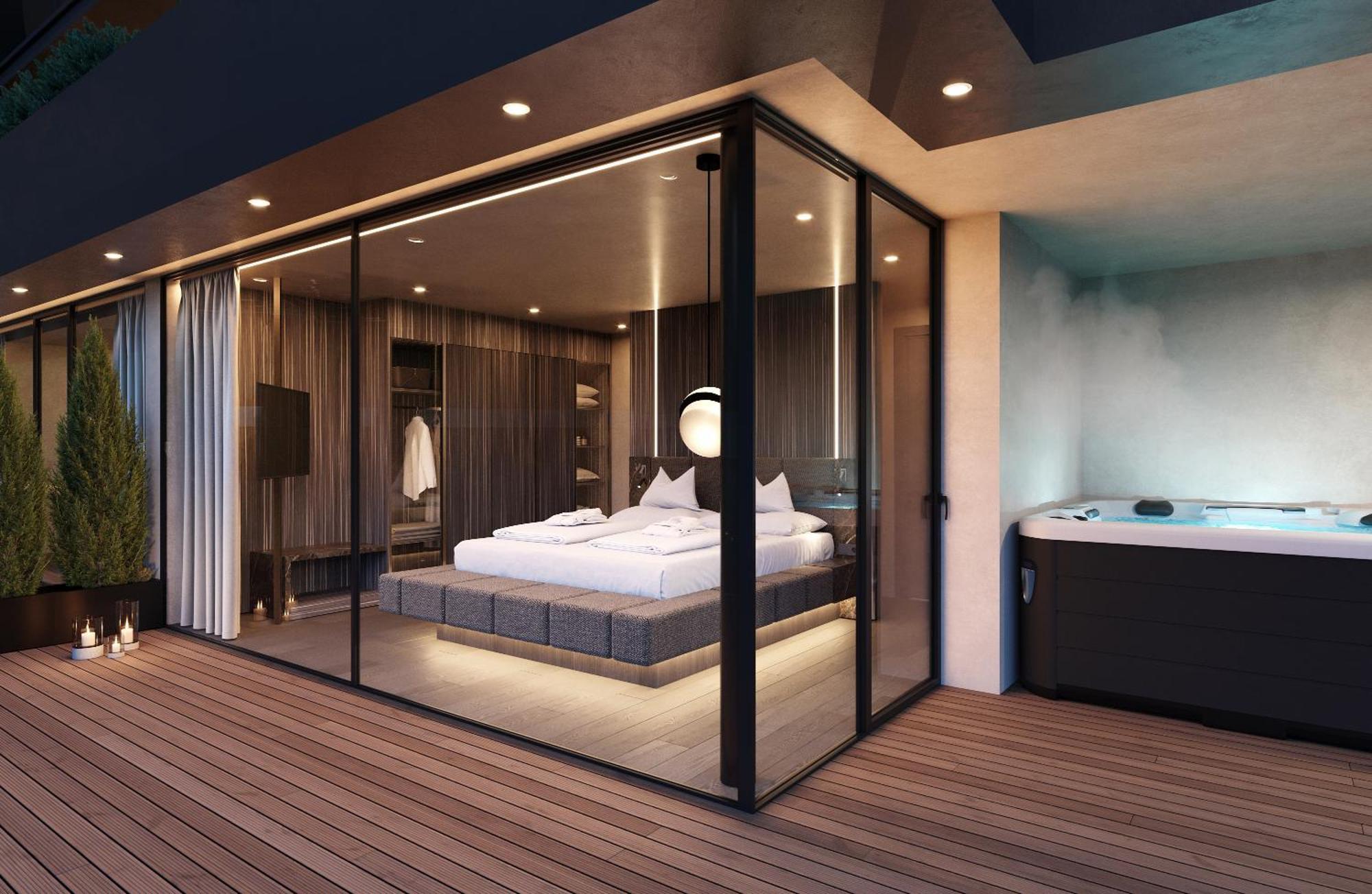 Suite mit Kingsize-Bett mit Whirlpool