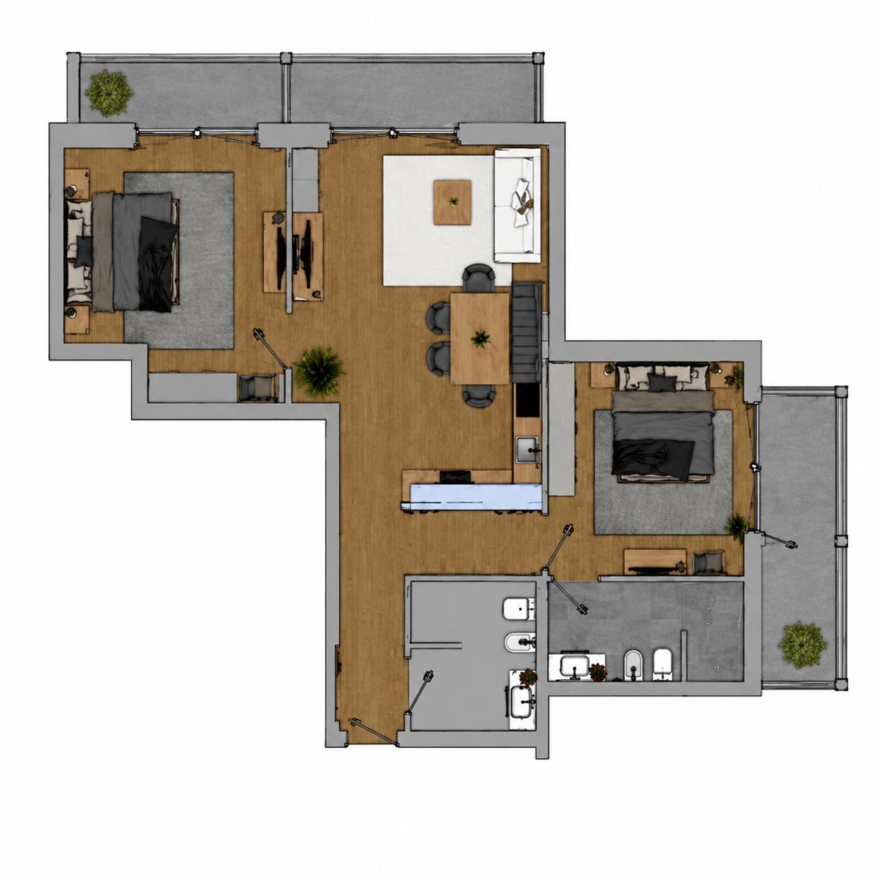 Two-Bedroom Deluxe Apartment Balcony